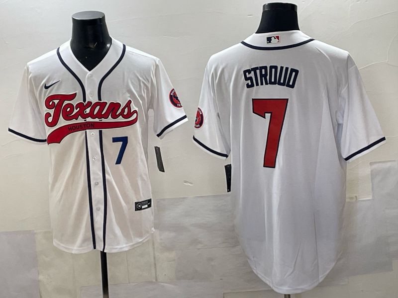 Men 2025 Houston Texans #7 Stroud White Joint Name Nike Limited NFL Jersey style 06->houston texans->NFL Jersey